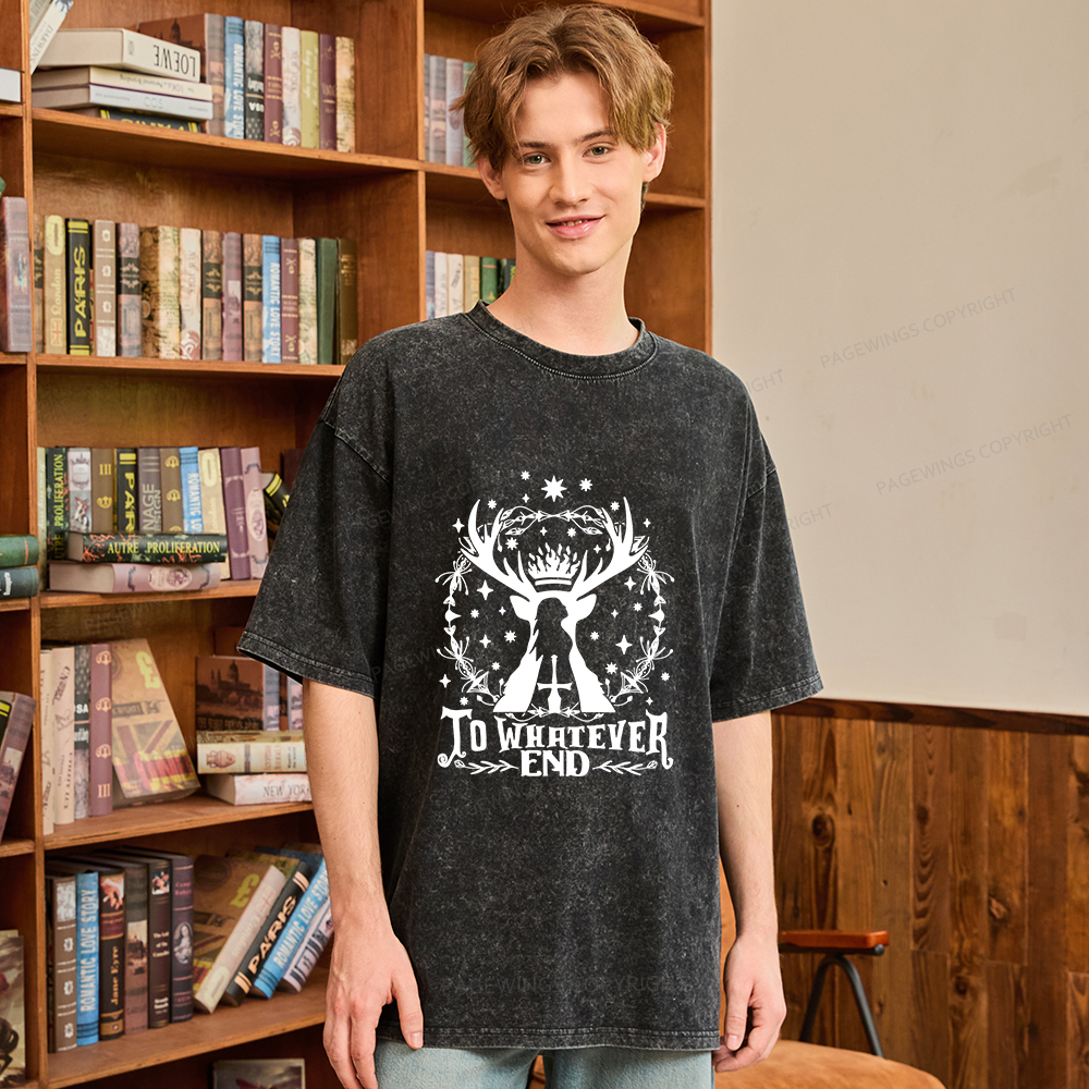 Pagewings To Whatever End Unisex Washed T-shirt