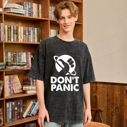 Pagewings Don't Panic Unisex Washed T-shirt
