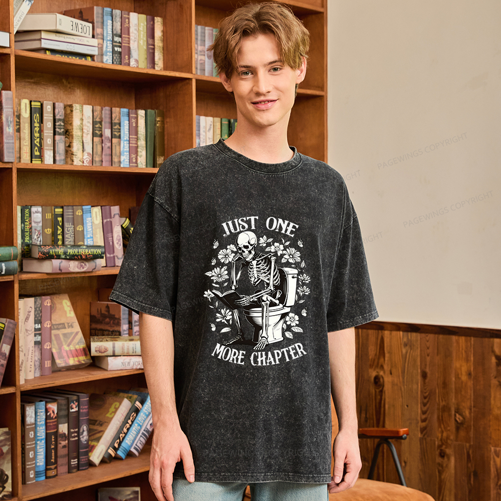 Pagewings Just One More Chapter Unisex Washed T-shirt