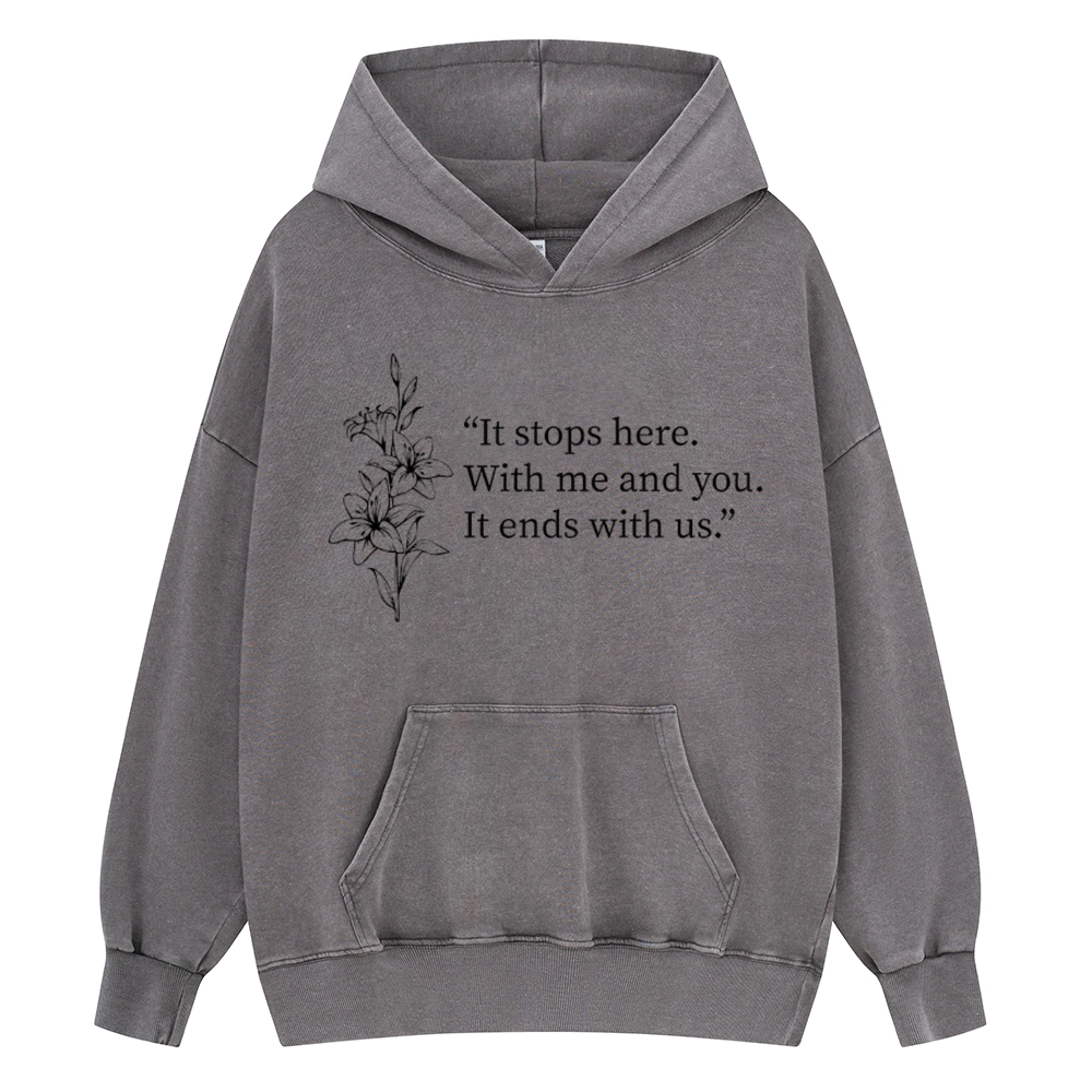 Pagewings It Ends With Us Unisex Washed Hoodie