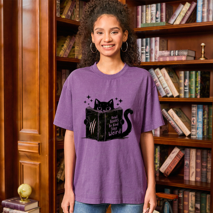 Pagewings Read Books Be Kind Stay Weird Unisex Washed T-shirt