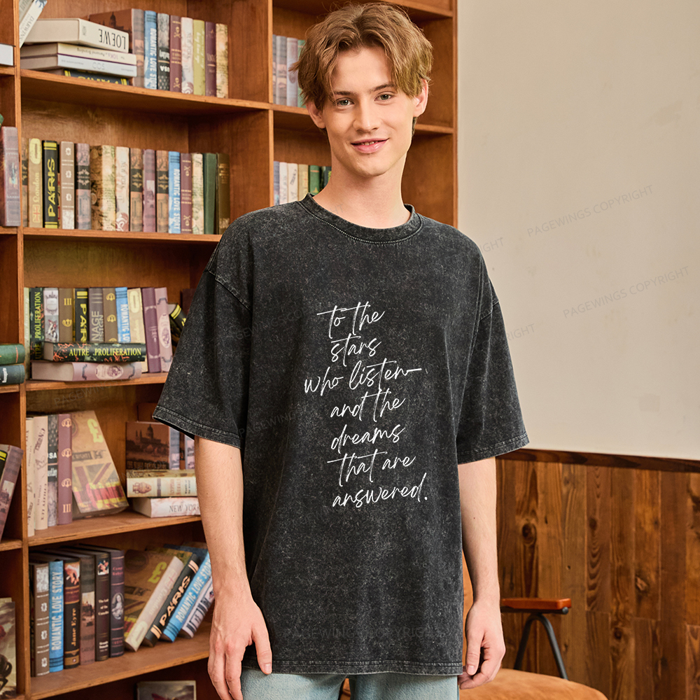 Pagewings To The Stars Who Listen Unisex Washed T-shirt