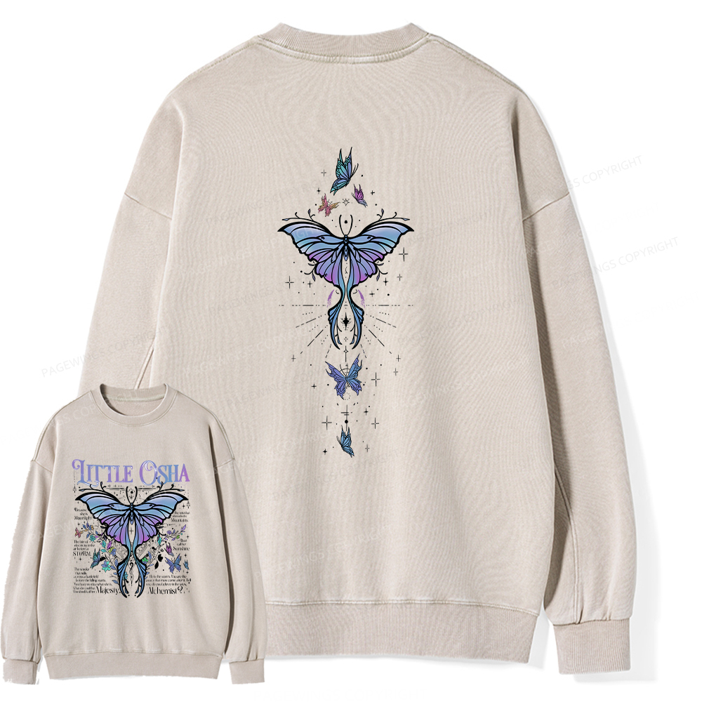 Pagewings Fantasy Bookish Unisex Washed Sweatshirt