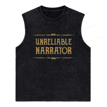 Pagewings Unreliable Narrator Unisex Washed Tank Top