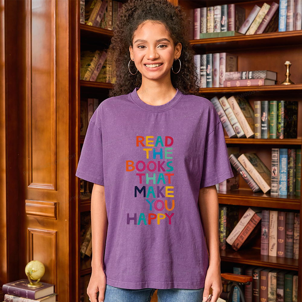 Pagewings Read The Books That Make You Happy Unisex Washed T-shirt