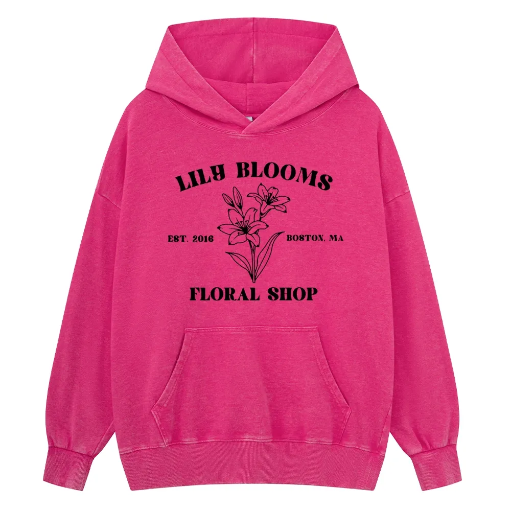 Pagewings Lily Bloom's Floral Unisex Washed Hoodie