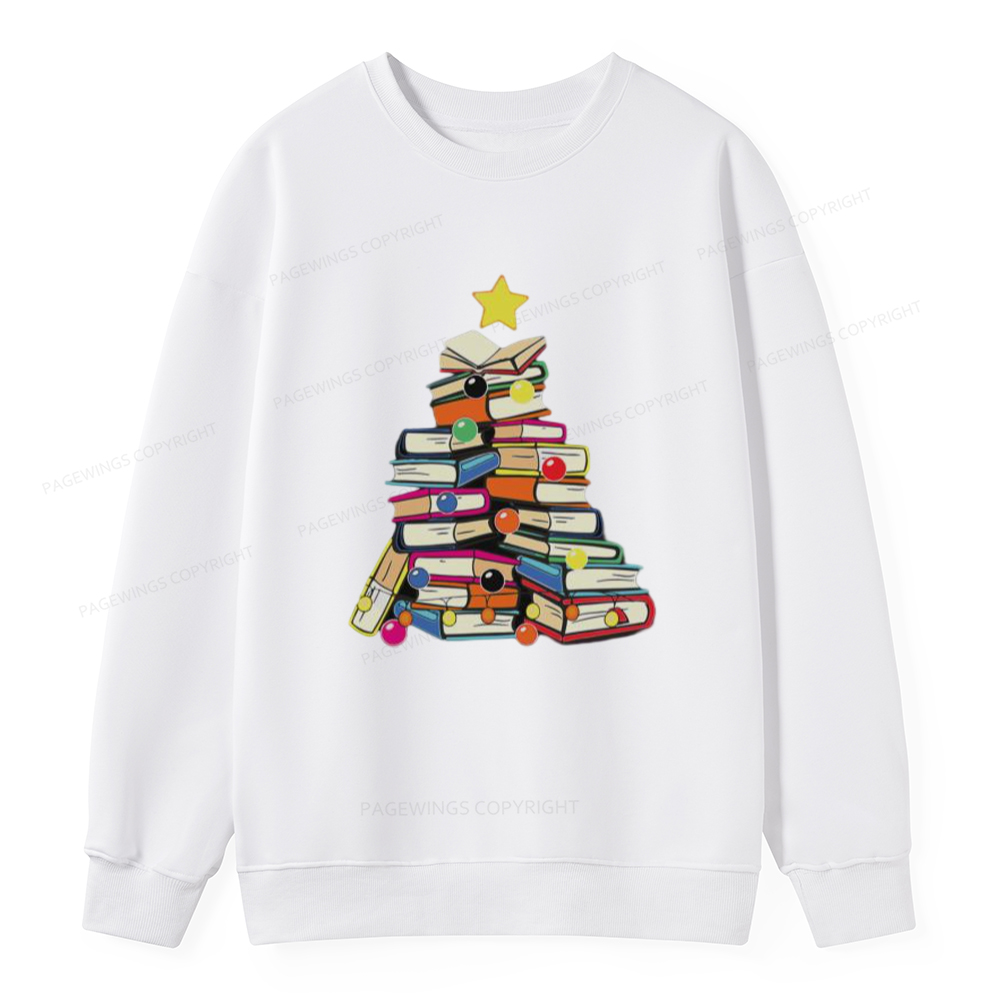 Pagewings Christmas Tree Bookworm Unisex Classic Sweatshirt