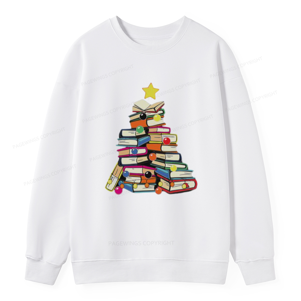 Pagewings Christmas Tree Bookworm Unisex Classic Sweatshirt