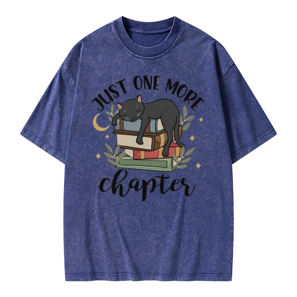 Pagewings Just One More Chapter Adorable Cat Unisex Washed T-shirt