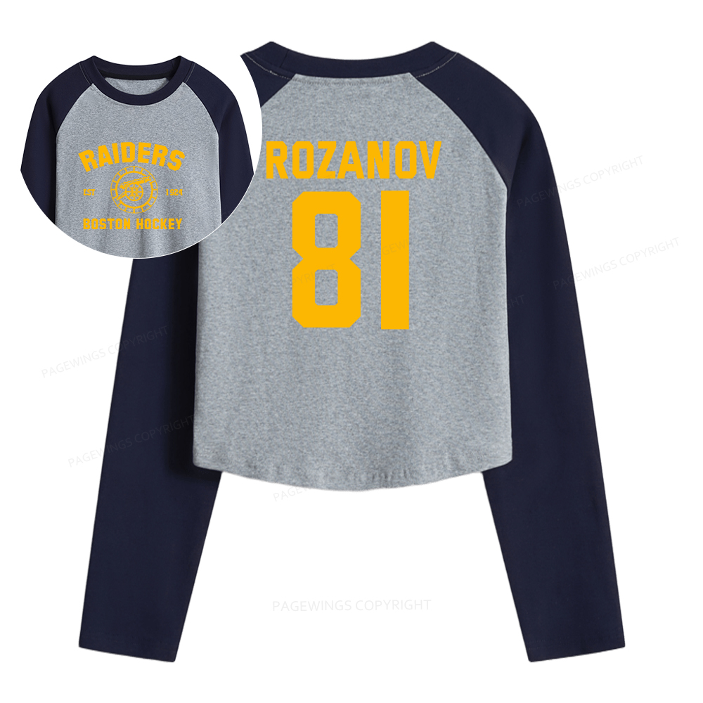 Pagewings Romance Novel Lover Women Long Sleeve Crop Raglan T-shirt