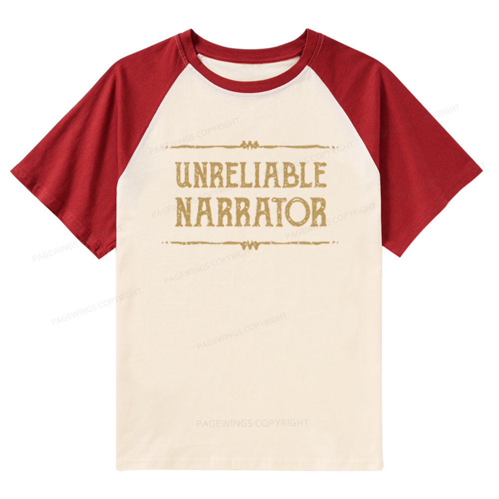 Pagewings Unreliable Narrator Raglan T-shirt