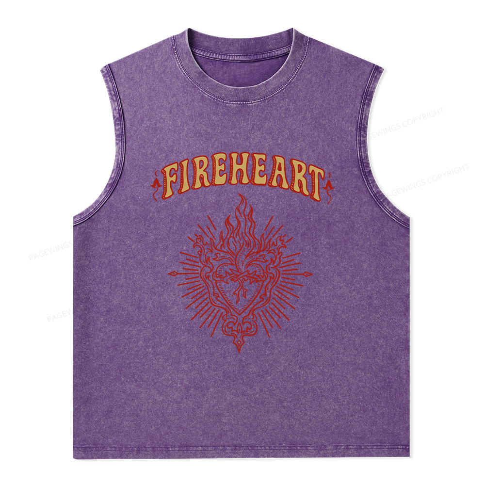 Pagewings Fireheart Unisex Washed Tank Top