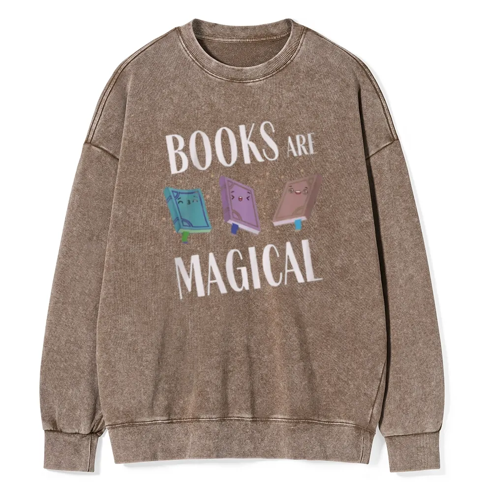Pagewings Books Magical  Unisex Washed Sweatshirt