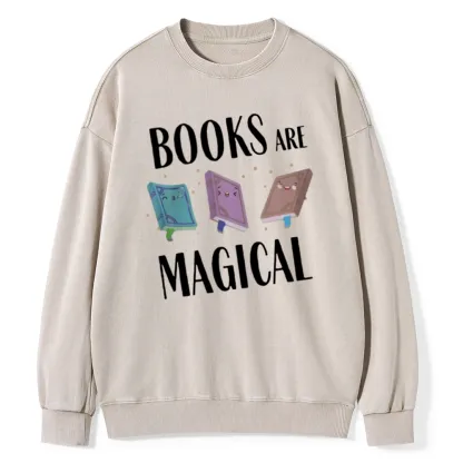 Pagewings Books Magical  Unisex Washed Sweatshirt