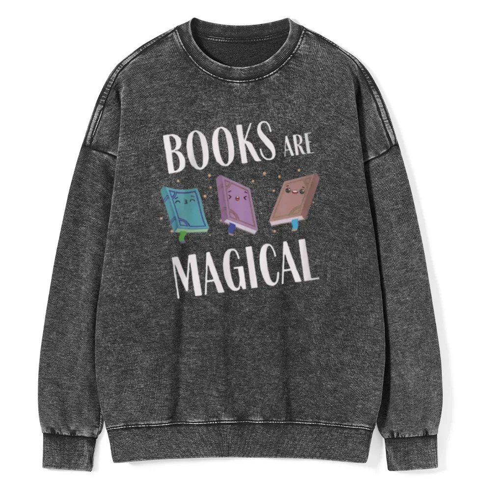 Pagewings Books Magical  Unisex Washed Sweatshirt