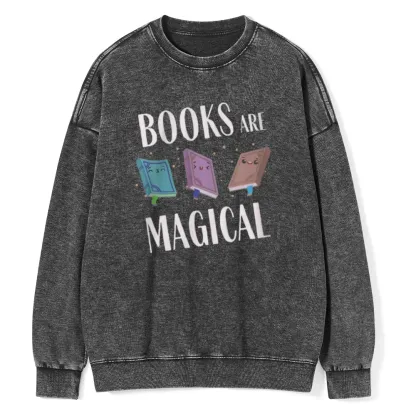 Pagewings Books Magical  Unisex Washed Sweatshirt