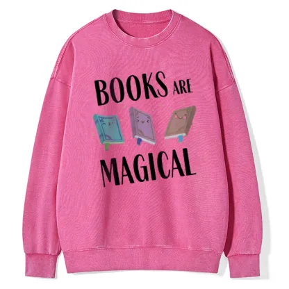 Pagewings Books Magical  Unisex Washed Sweatshirt
