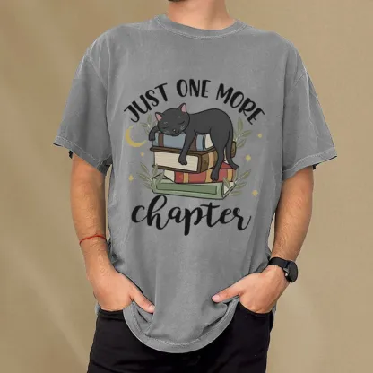 Pagewings Just One More Chapter Adorable Cat Unisex Washed T-shirt