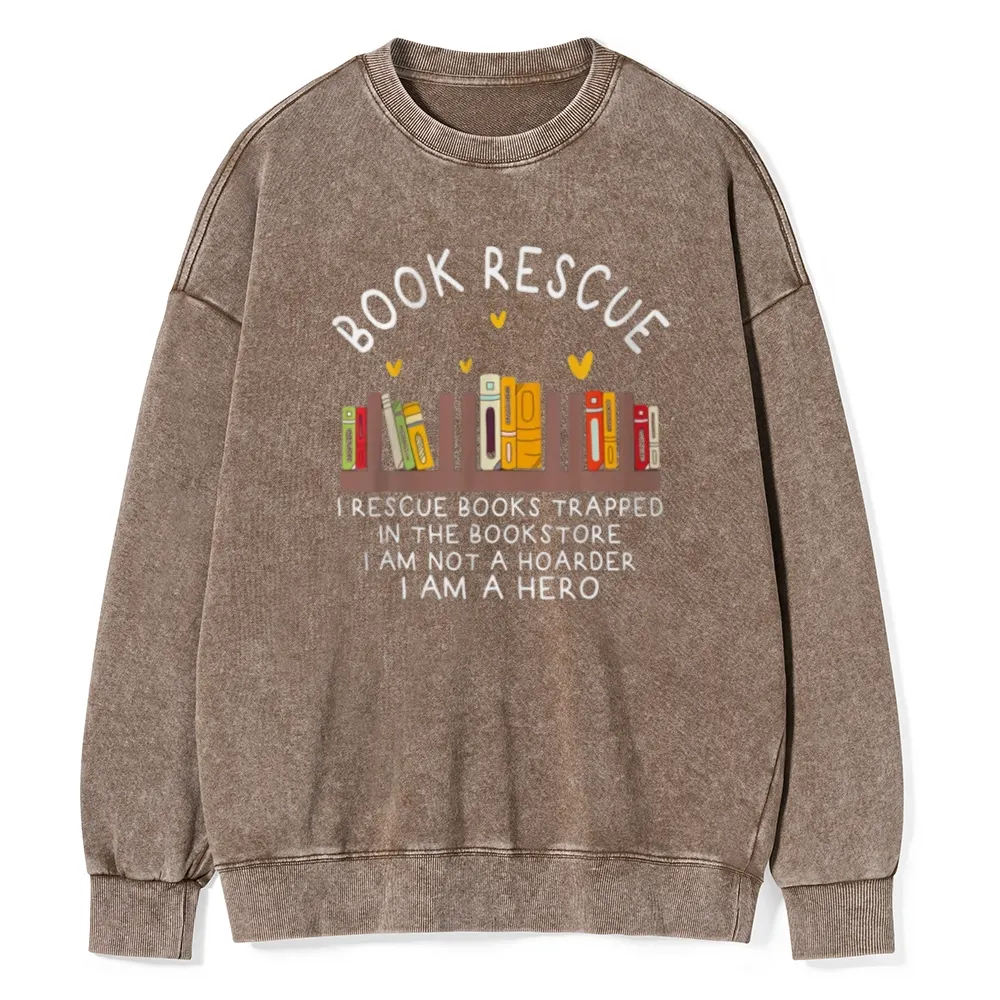 Pagewings Book Rescue Unisex Washed Sweatshirt