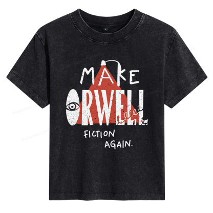 Pagewings Make Orwell Fiction Again Women's Washed T-shirt