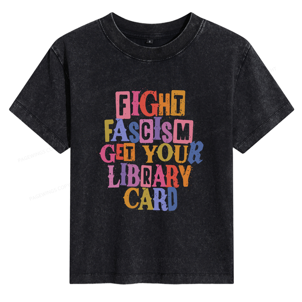 Pagewings Get Your Library Card Women's Washed T-shirt