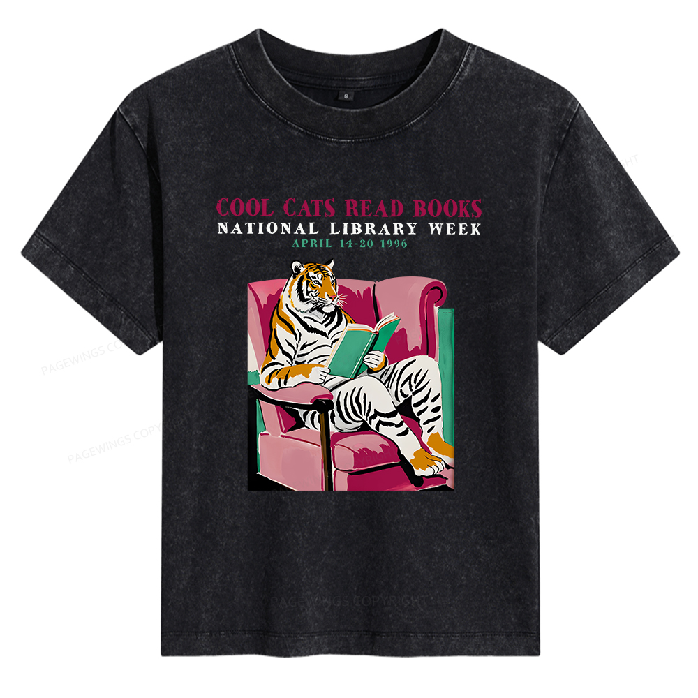 Pagewings Library Week Poster 1996 Women's Washed T-shirt