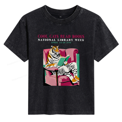 Pagewings Library Week Poster 1996 Women's Washed T-shirt