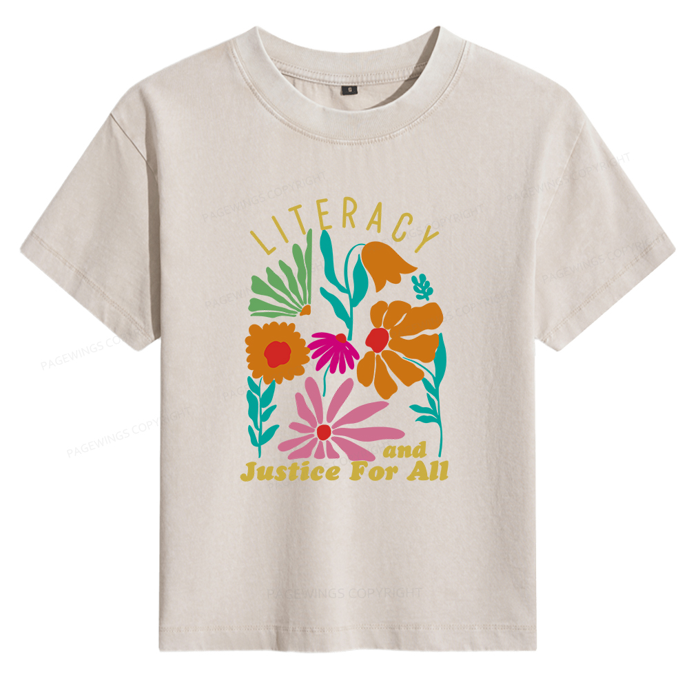 Pagewings Literacy And Justice Women's Washed T-shirt