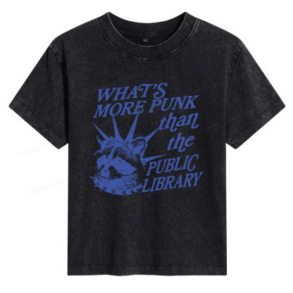 Pagewings What’s More Punk Than The Public Library Women's Washed T-shirt