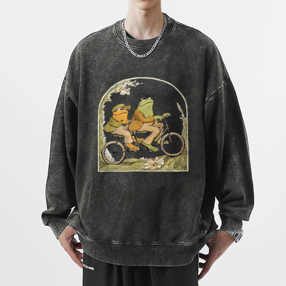 Pagewings Frog And Toad Book Vintage Unisex Washed Sweatshirt