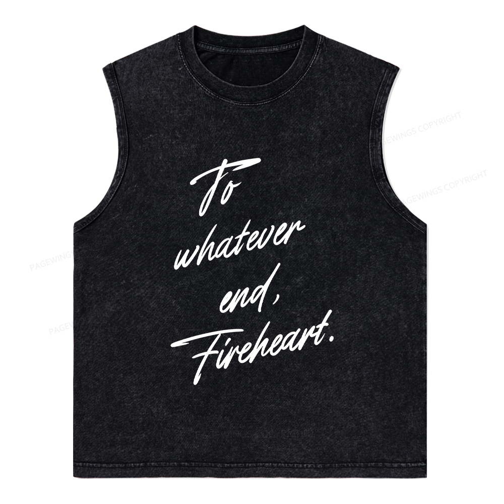 Pagewings To Whatever End Fireheart Unisex Washed Tank Top