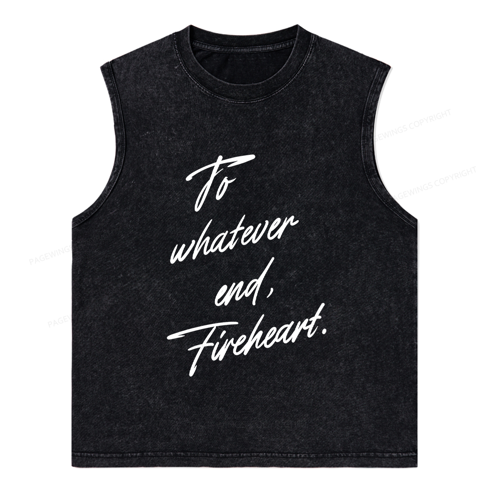 Pagewings To Whatever End Fireheart Unisex Washed Tank Top