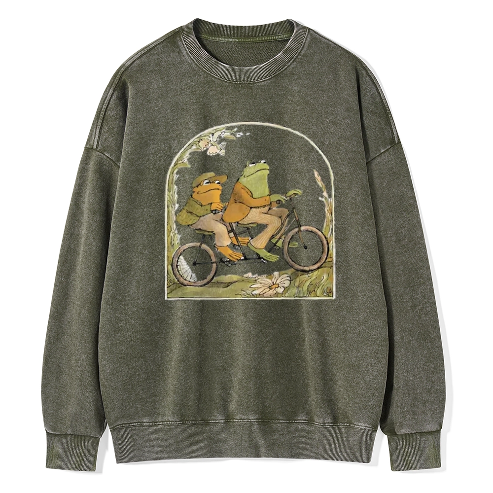 Pagewings Frog And Toad Book Vintage Unisex Washed Sweatshirt