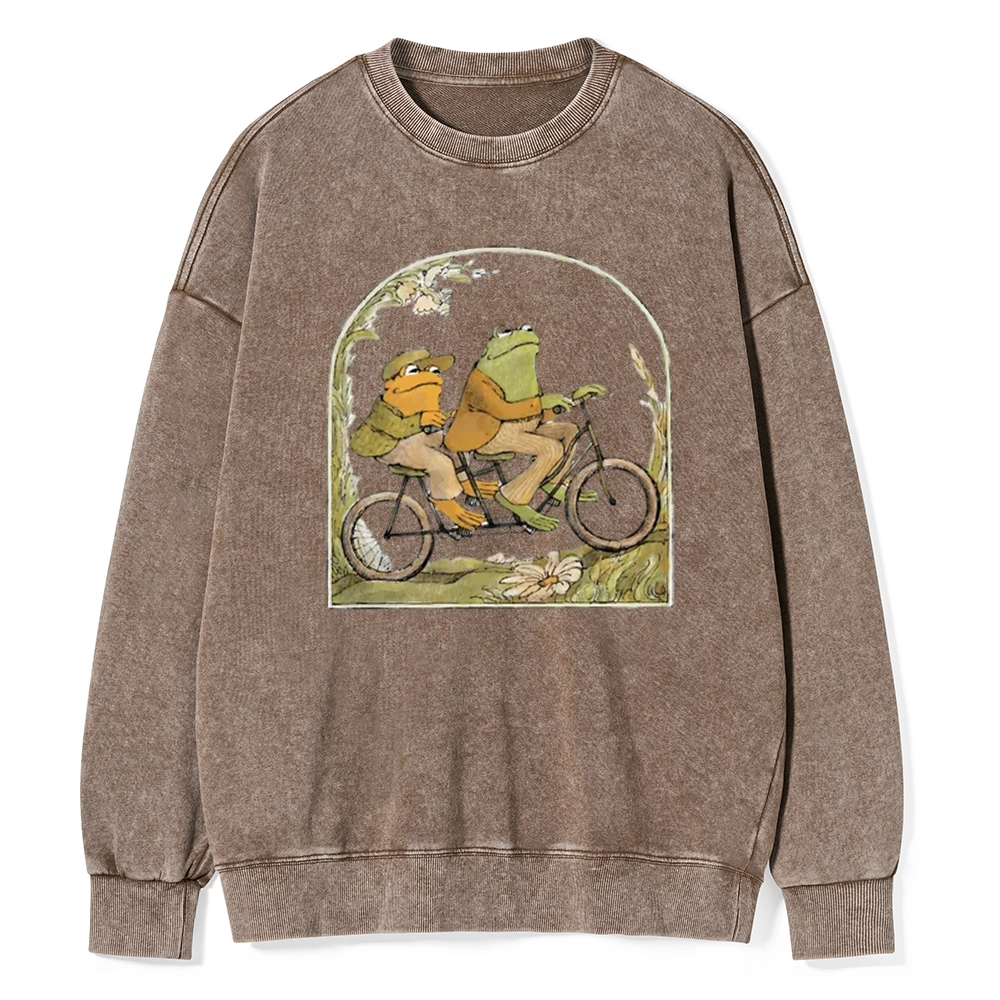 Pagewings Frog And Toad Book Vintage Unisex Washed Sweatshirt