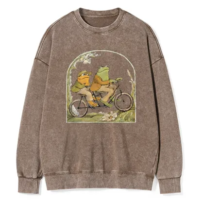 Pagewings Frog And Toad Book Vintage Unisex Washed Sweatshirt