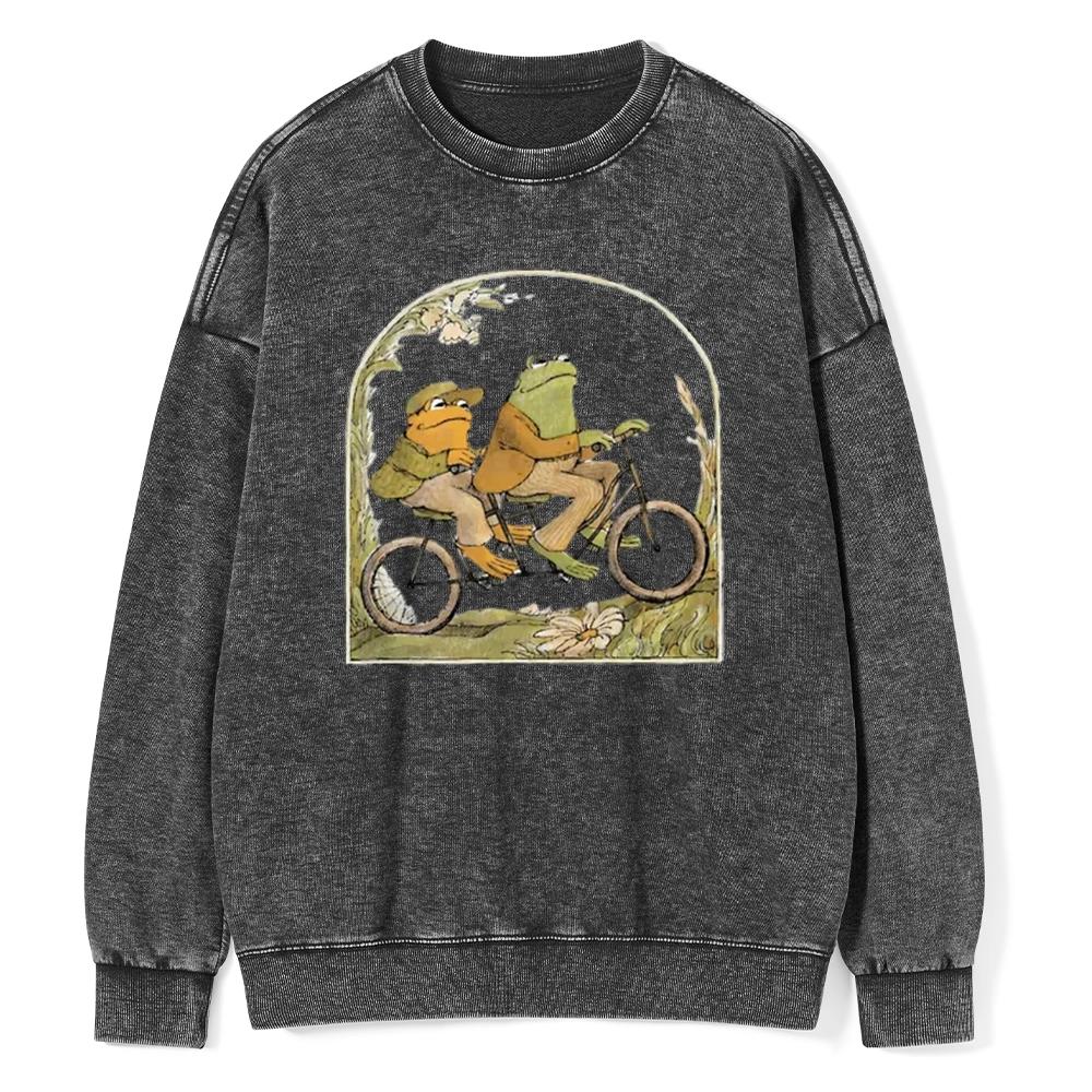 Pagewings Frog And Toad Book Vintage Unisex Washed Sweatshirt