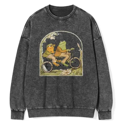Pagewings Frog And Toad Book Vintage Unisex Washed Sweatshirt