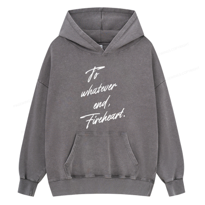 Pagewings To Whatever End Fireheart Unisex Washed Hoodie