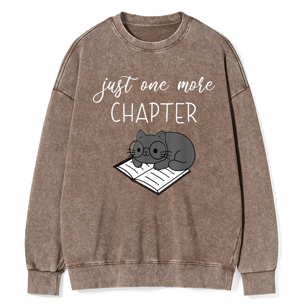 Pagewings Book Worm Reading Cat Unisex Washed Sweatshirt