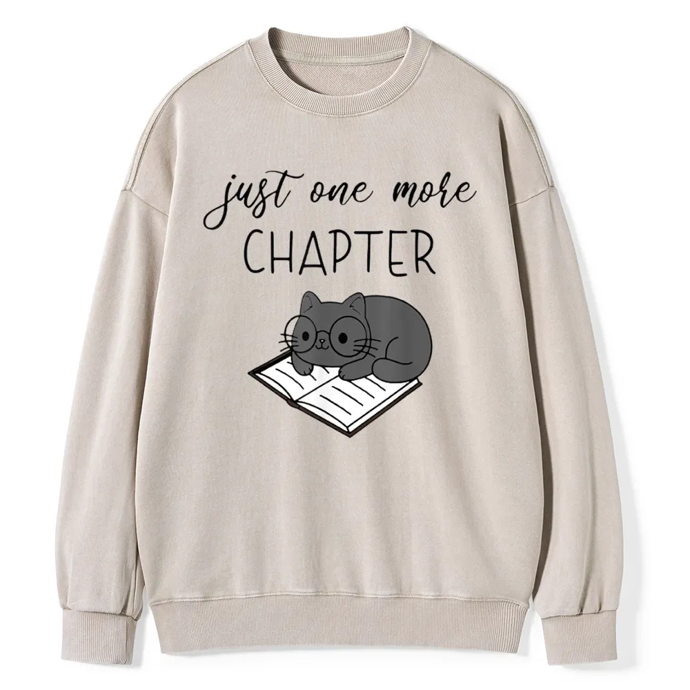 Pagewings Book Worm Reading Cat Unisex Washed Sweatshirt