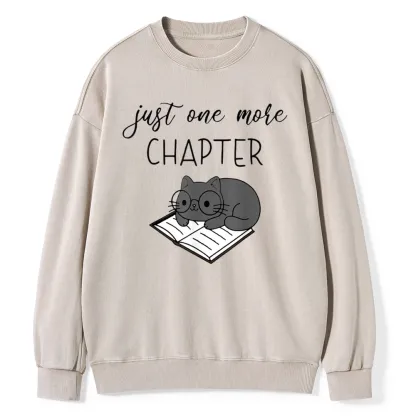 Pagewings Book Worm Reading Cat Unisex Washed Sweatshirt