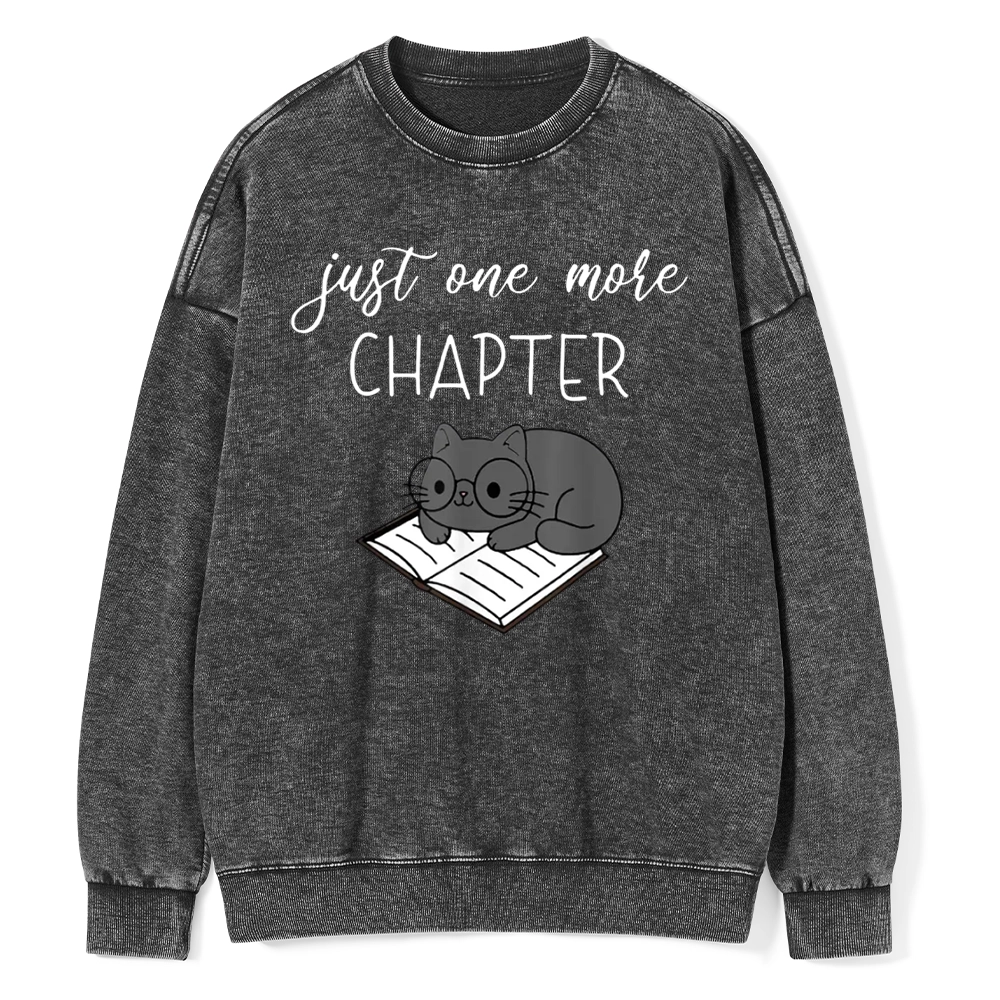 Pagewings Book Worm Reading Cat Unisex Washed Sweatshirt