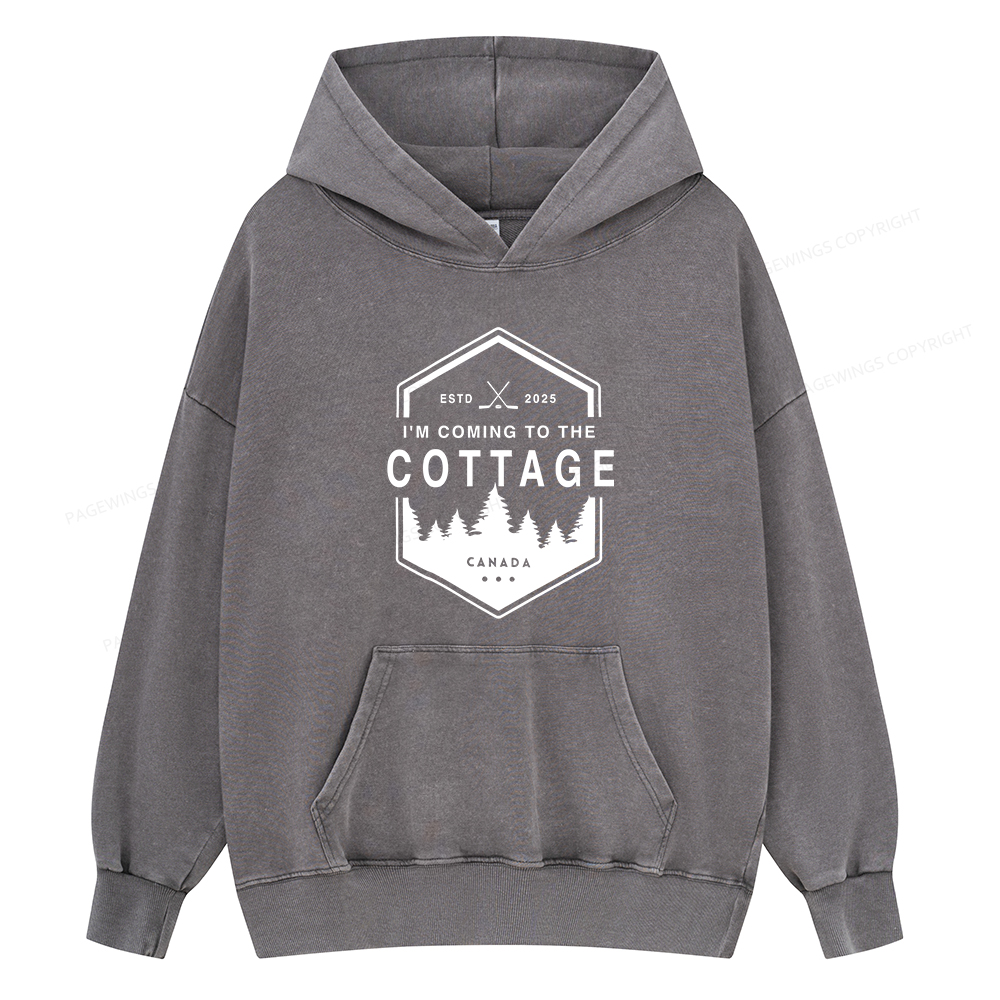 Pagewings Coming To The Cottage Unisex Washed Hoodie