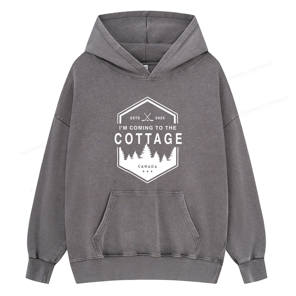 Pagewings Coming To The Cottage Unisex Washed Hoodie