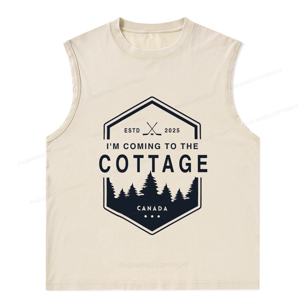 Pagewings Coming To The Cottage Unisex Washed Tank Top