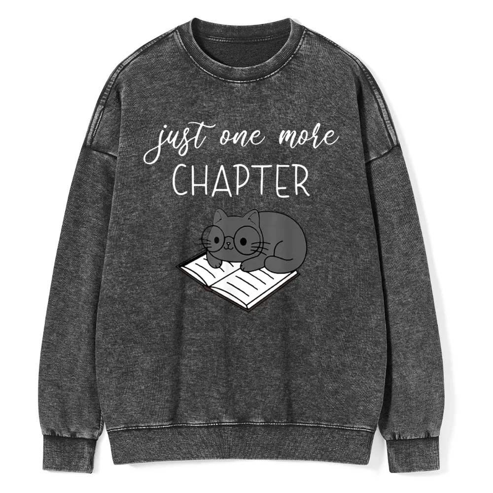 Pagewings Book Worm Reading Cat Unisex Washed Sweatshirt