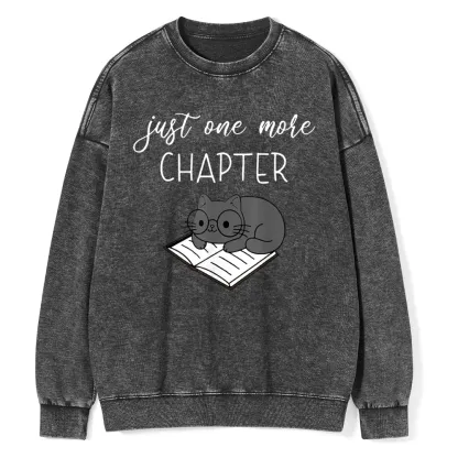 Pagewings Book Worm Reading Cat Unisex Washed Sweatshirt