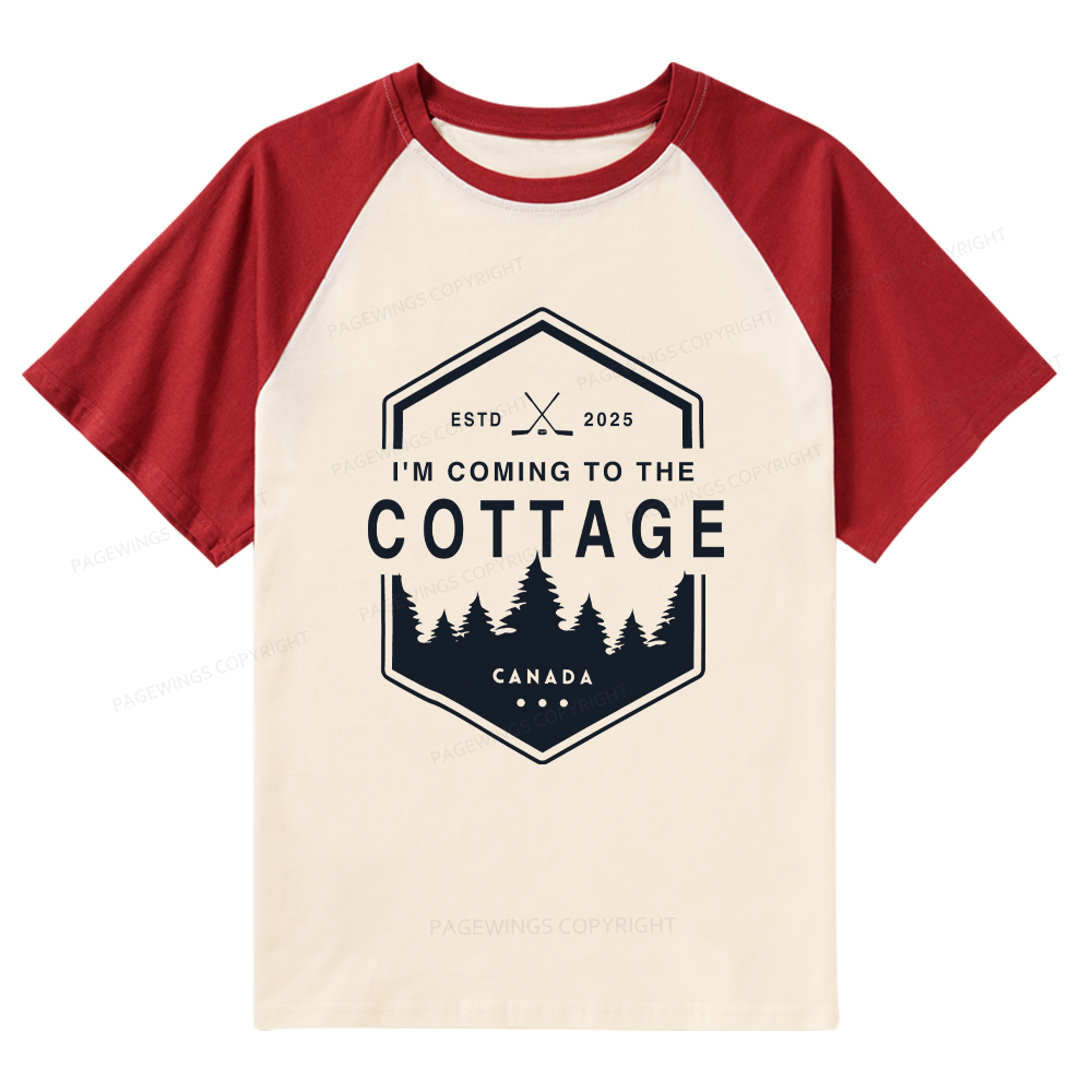 Pagewings Coming To The Cottage Raglan T-shirt