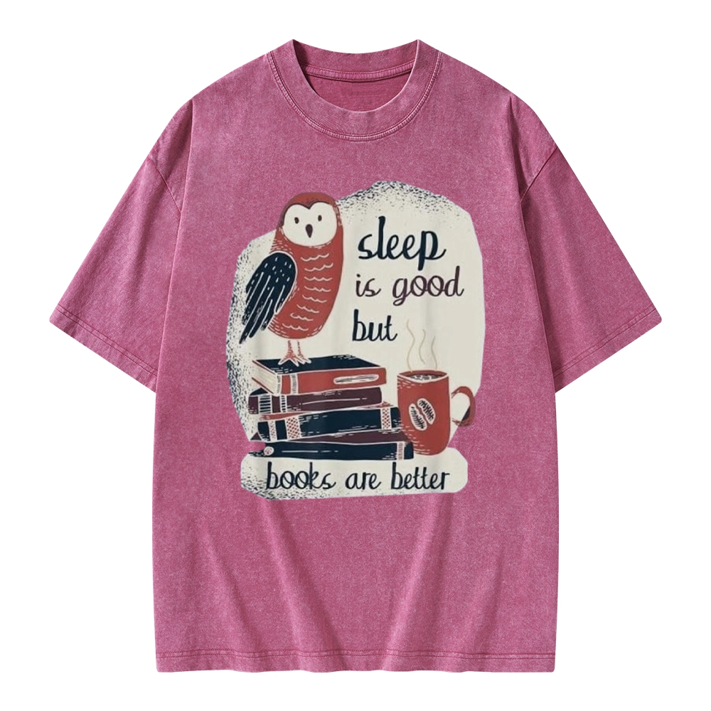 Pagewings Sleep is Good But Book is Better Unisex Washed T-shirt