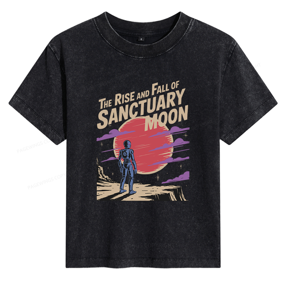 Pagewings The Rise And Fall Of Sanctuary Moon Women's Washed T-shirt